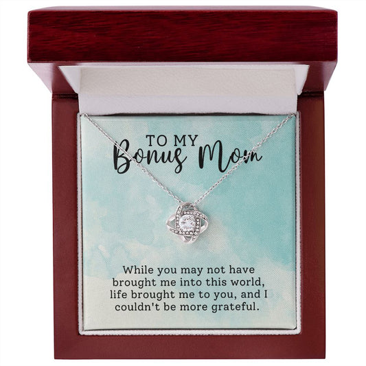 Bonus Mom-  Love Knot Necklace Gift for Stepmom-[Heartfelt Family Gift]