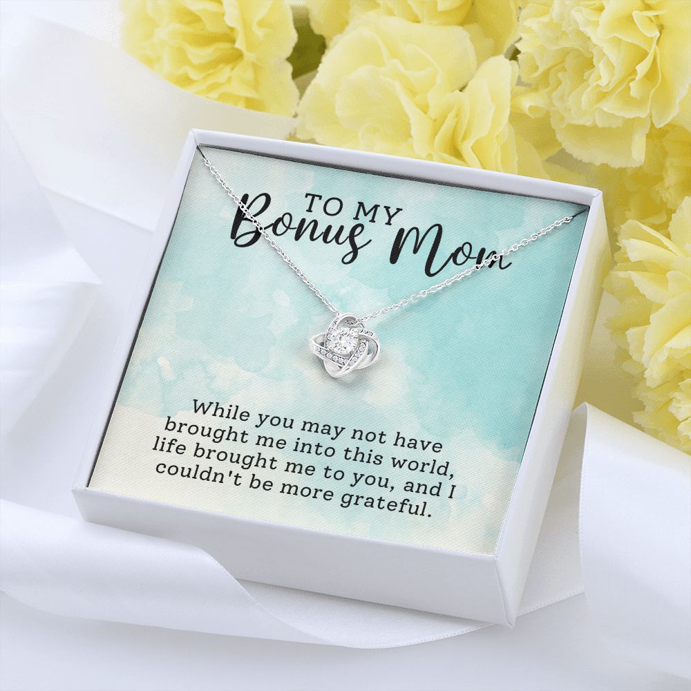 Bonus Mom-  Love Knot Necklace Gift for Stepmom-[Heartfelt Family Gift]