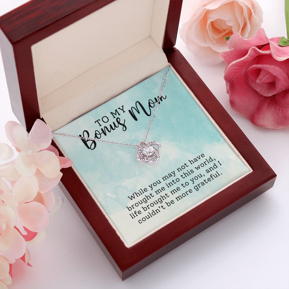Bonus Mom-  Love Knot Necklace Gift for Stepmom-[Heartfelt Family Gift]