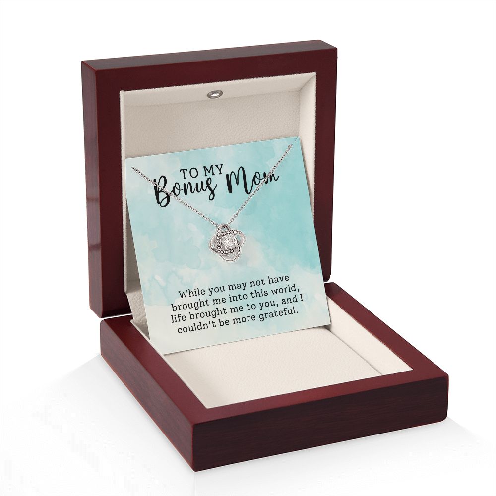 Bonus Mom-  Love Knot Necklace Gift for Stepmom-[Heartfelt Family Gift]