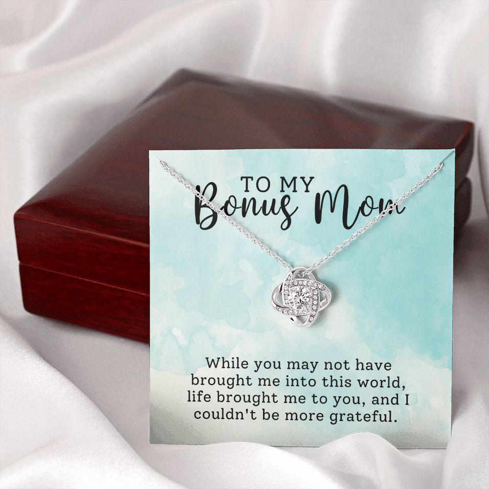 Bonus Mom-  Love Knot Necklace Gift for Stepmom-[Heartfelt Family Gift]