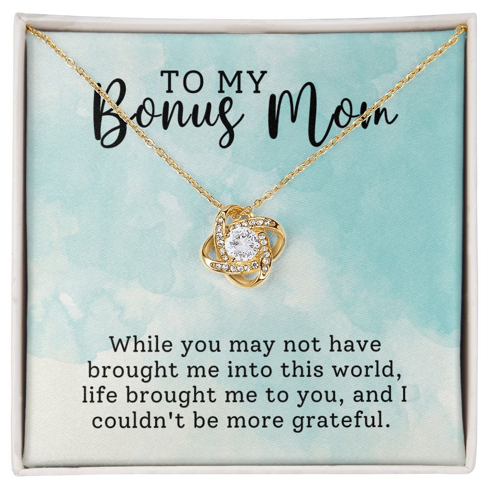 Bonus Mom-  Love Knot Necklace Gift for Stepmom-[Heartfelt Family Gift]