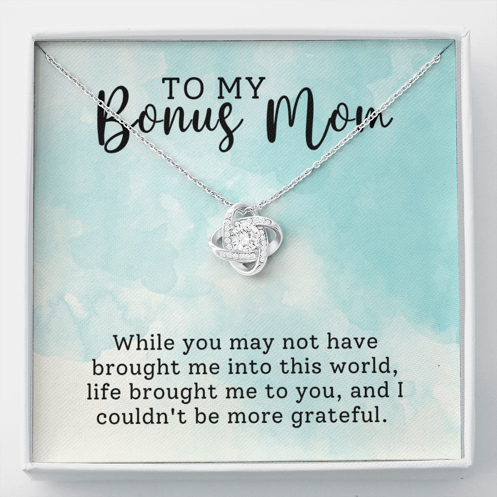Bonus Mom-  Love Knot Necklace Gift for Stepmom-[Heartfelt Family Gift]