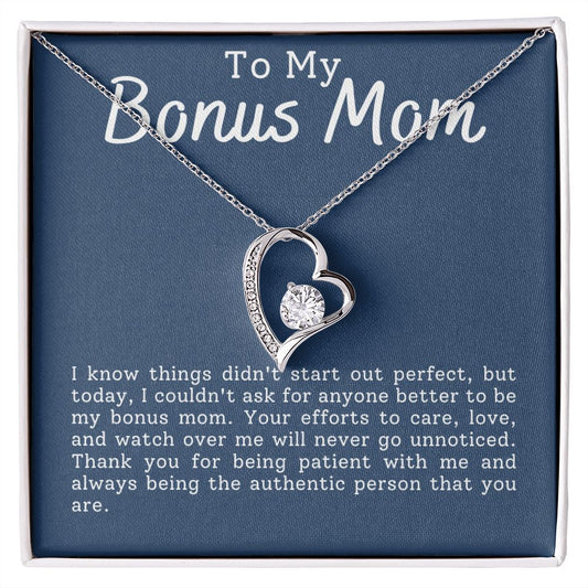 Bonus Mom Patience Forever Love Heart Necklace Gift For Stepmother-[Heartfelt Family Gift]