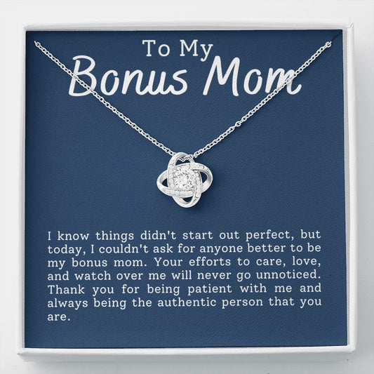 Bonus Mom Patience -Love Knot Necklace- Stepmother Gift-[Heartfelt Family Gift]