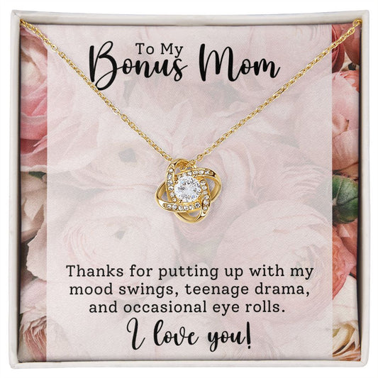 Bonus Mom - Love Knot Necklace - Stepmother Gift-[Heartfelt Family Gift]