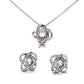 Bridesmaid Proposal Necklace - Bridal Jewelry - Love Knot Pendant Earring Set-[Heartfelt Family Gift]
