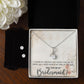 Bridesmaid Proposal Necklace - Bridal Jewelry - Ribbon Pendant Earring Set-[Heartfelt Family Gift]