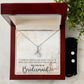 Bridesmaid Proposal Necklace - Bridal Jewelry - Ribbon Pendant Earring Set-[Heartfelt Family Gift]