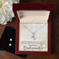 Bridesmaid Proposal Necklace - Bridal Jewelry - Ribbon Pendant Earring Set-[Heartfelt Family Gift]