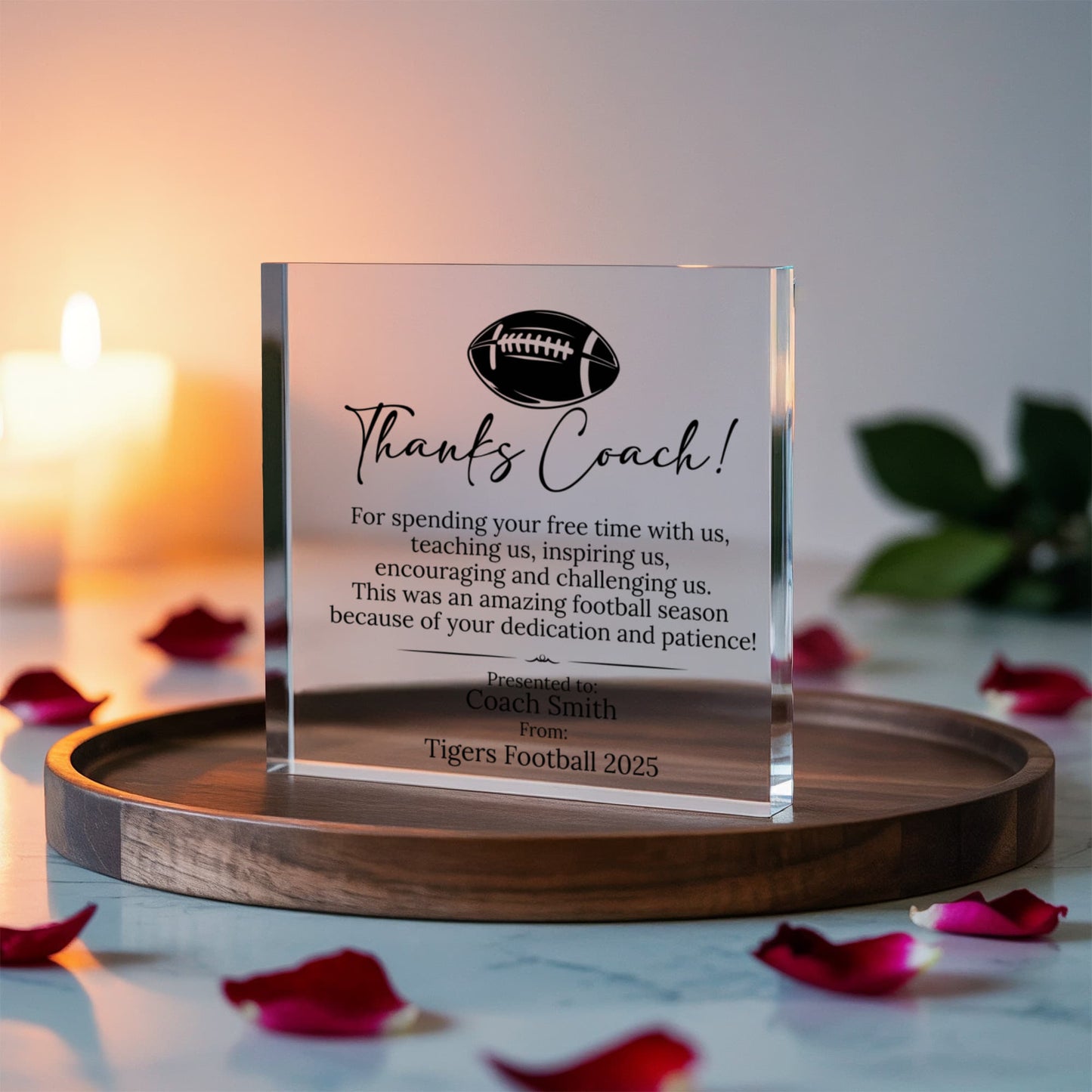 Football Coach Appreciation Plaque