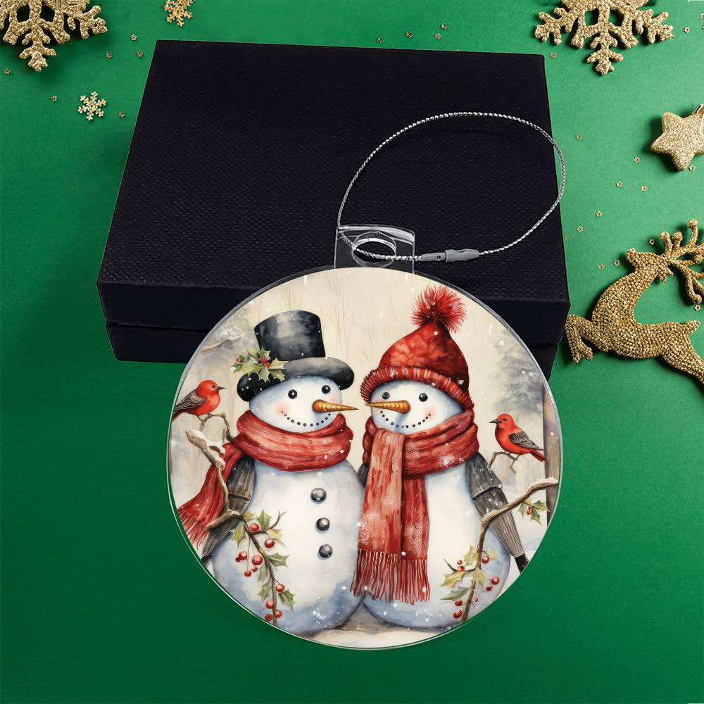 Snowman Acrylic Christmas Ornament-[Heartfelt Family Gift]