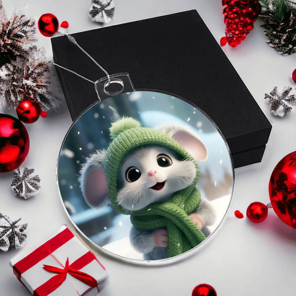 Mouse Acrylic Christmas Ornament-[Heartfelt Family Gift]
