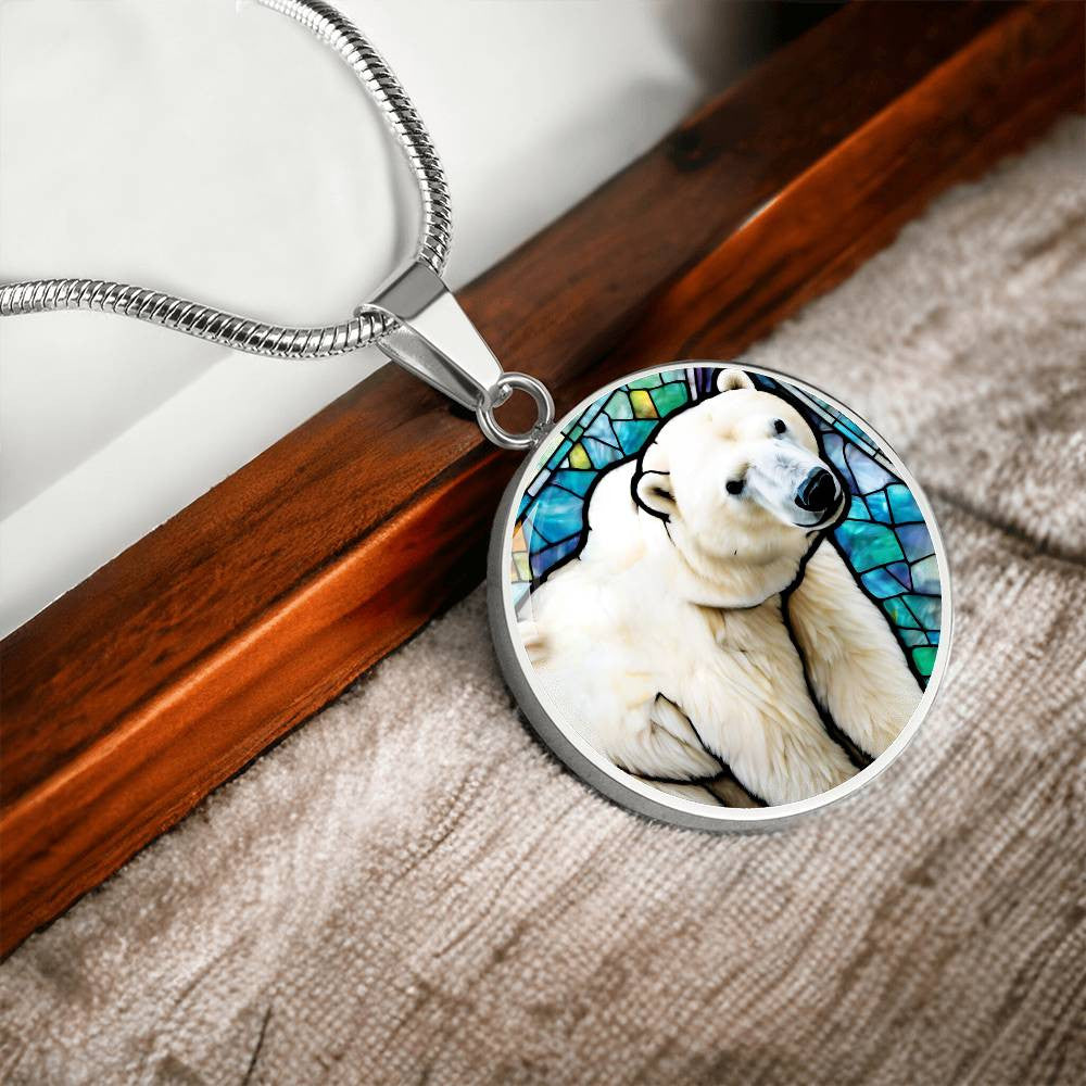 Polar Bear Necklace, Polar Bear Charm Bangle Bracelet, Polar Bear Jewelry, Gift for Polar Bear Lover, White polar bear, Polar Bear charm-[Heartfelt Family Gift]
