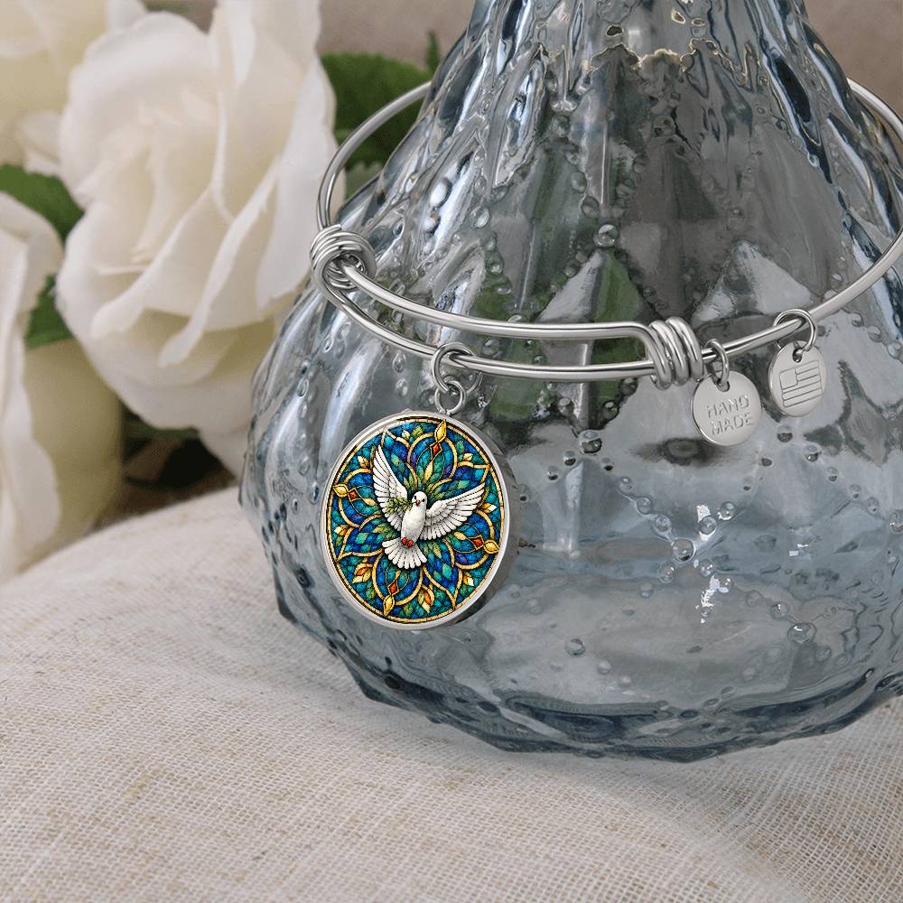 Dove Holy Cross Necklace, Personalized Spiritual Pendant, Memorial Jewelry, Religious Faith Gifts