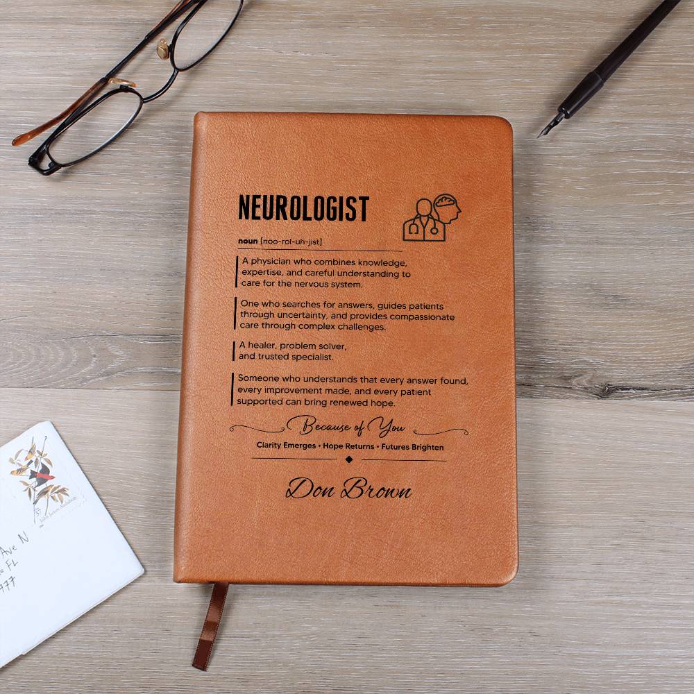 Leather Journal Gift for Neurologists, Custom Doctor Notebook, Personalized Medical Appreciation, Thank You Present For Doctor