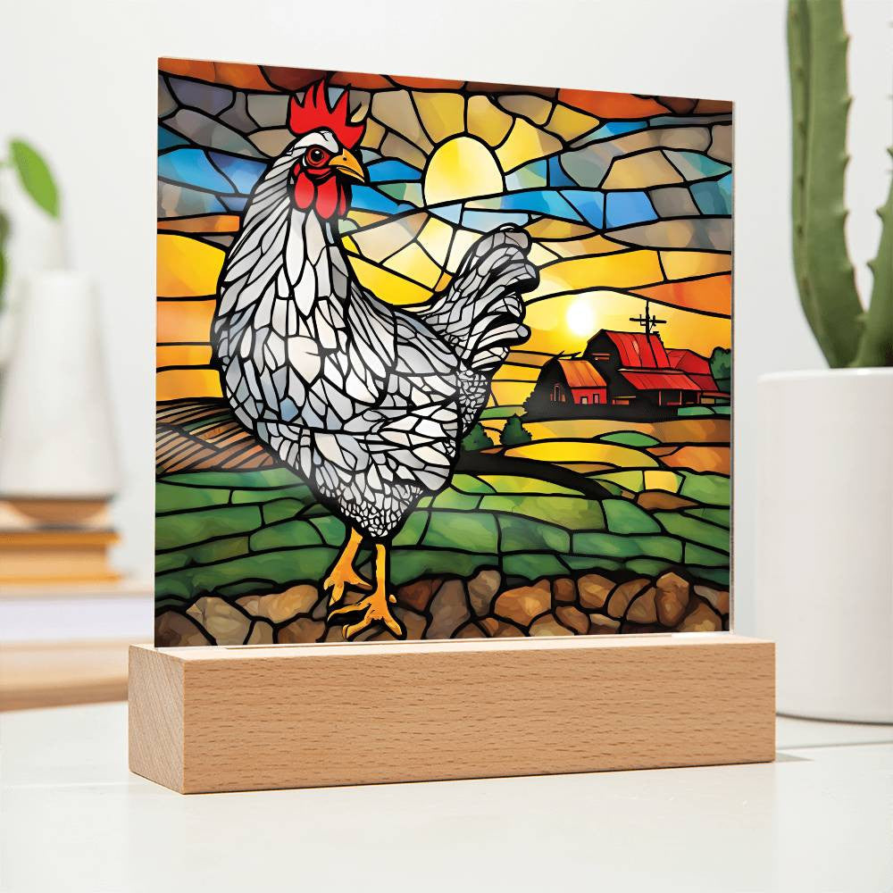 Chicken Sunrise Acrylic Plaque-[Heartfelt Family Gift]