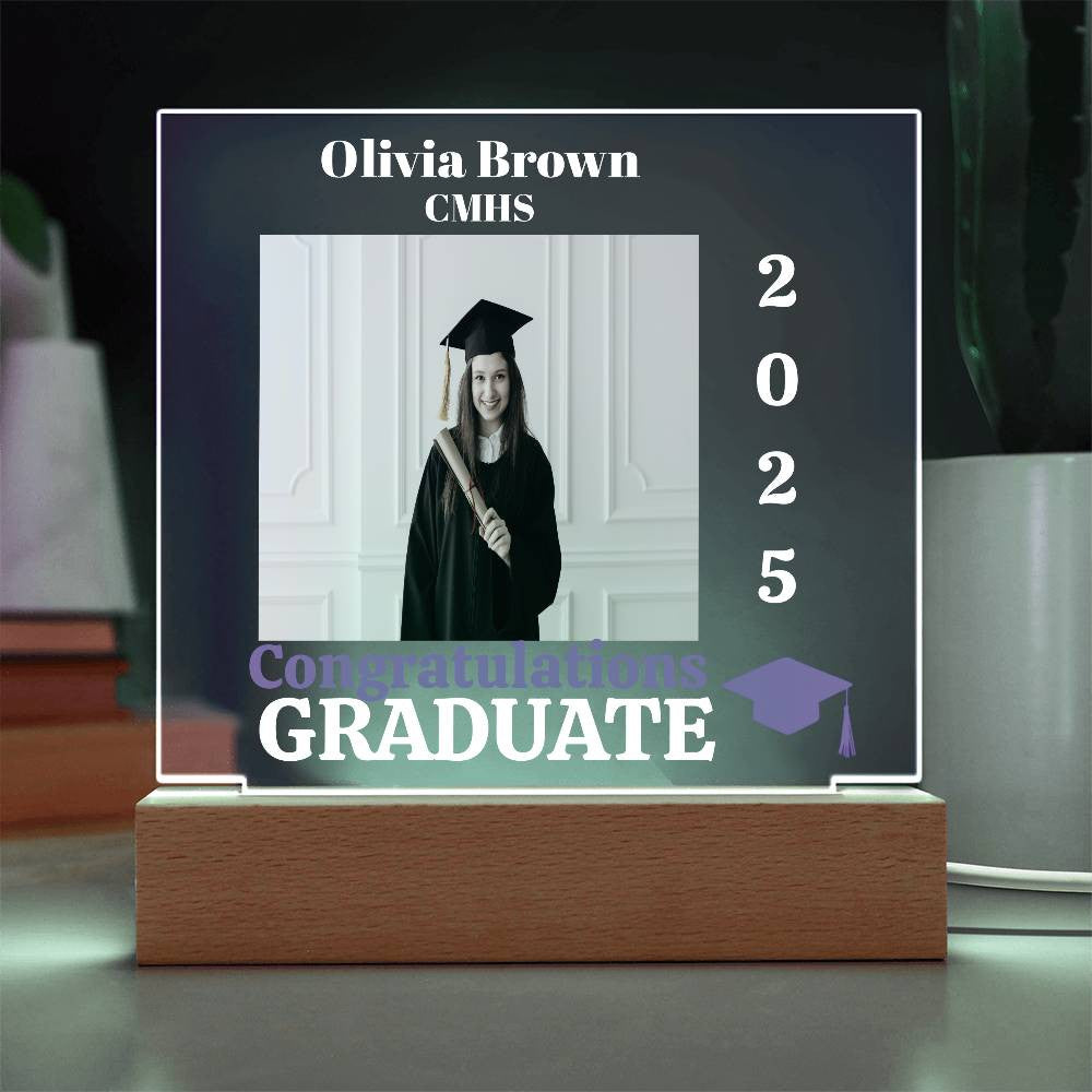 Graduation LED Plaque Class of 2025 School Colors-[Heartfelt Family Gift]