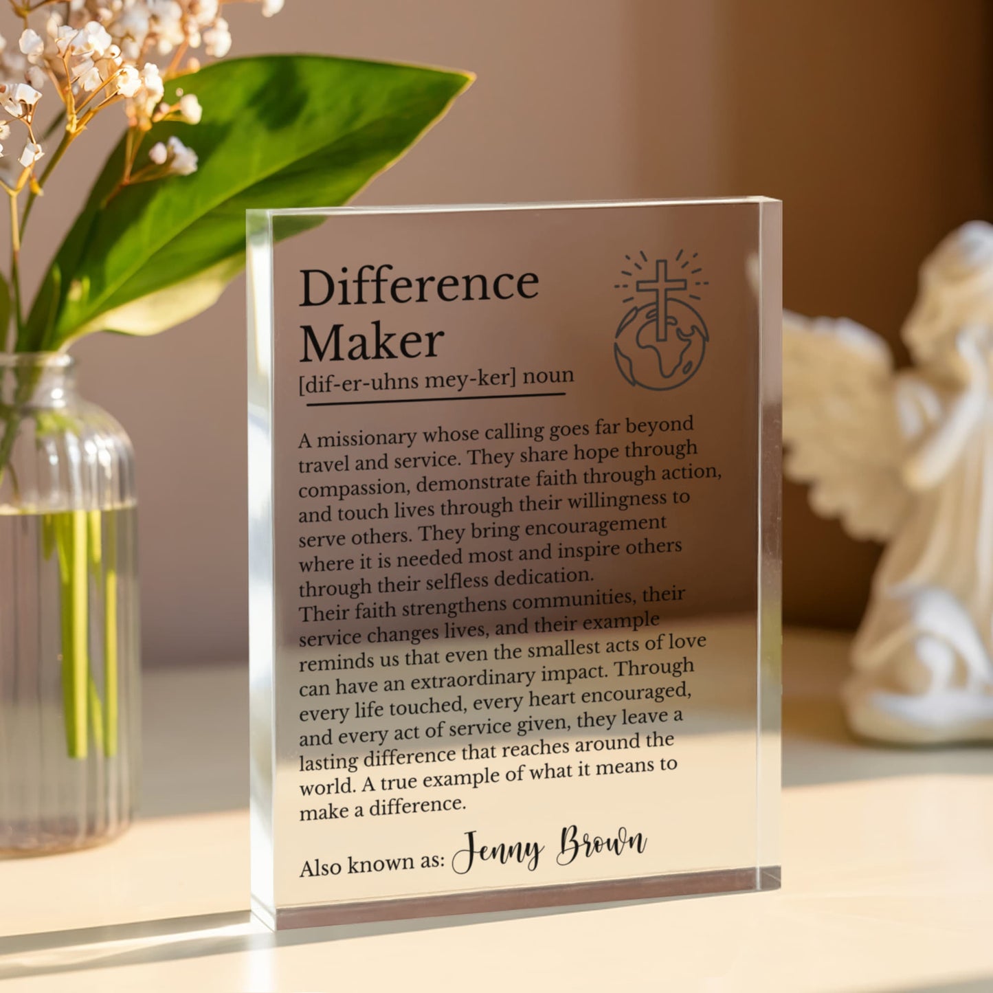 Missionary Difference Maker Plaque Gift