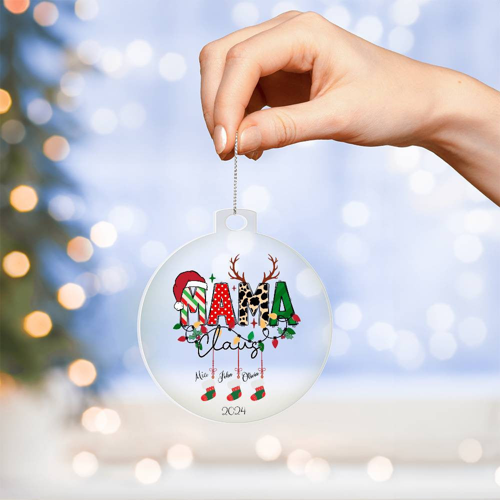 Mama Claus Acrylic Ornament for Mom-[Heartfelt Family Gift]