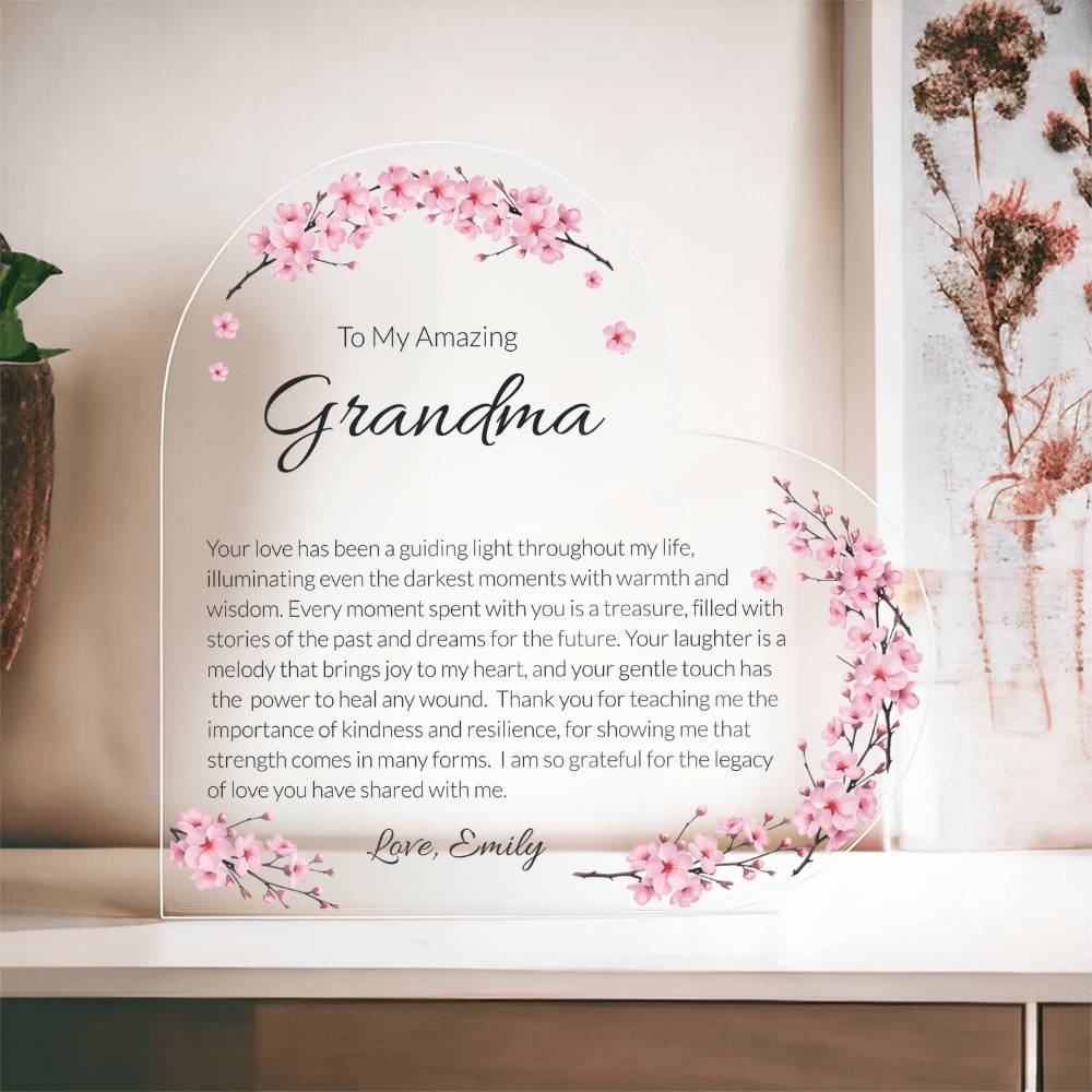 Grandma Acrylic Heart Plaque
