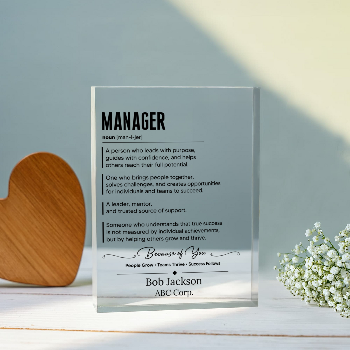 Manger Appreciation Plaque Gift