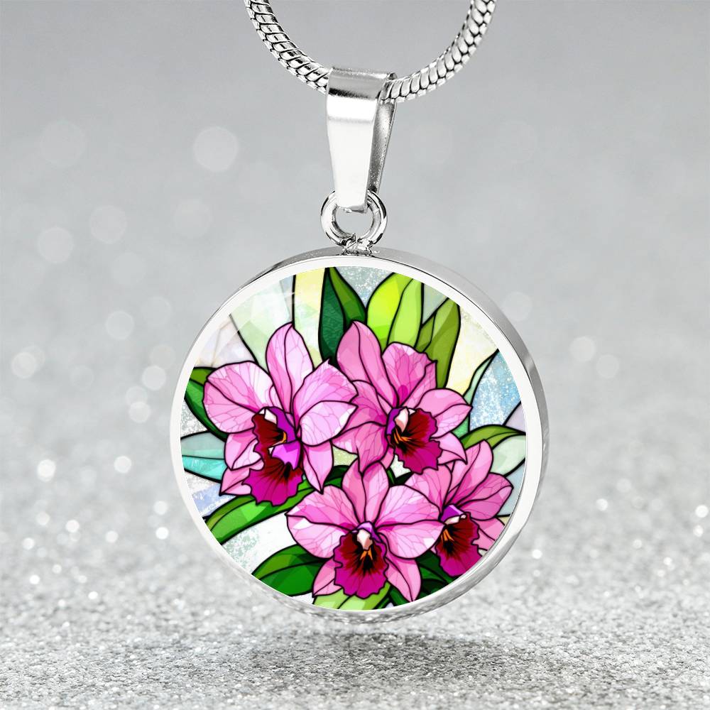 Orchid Flower Necklace, Floral Pendant Jewelry, Pink Orchid Pendant, Garden-inspired Gift, Botanical Necklace, Gift for Flower Lovers