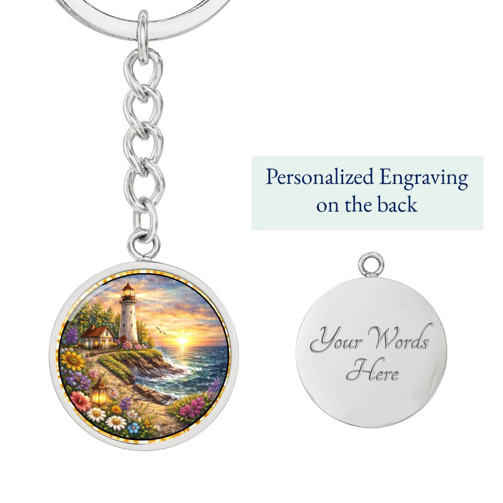 Lighthouse Personalized Engraved Necklace Bracelet or Keychain