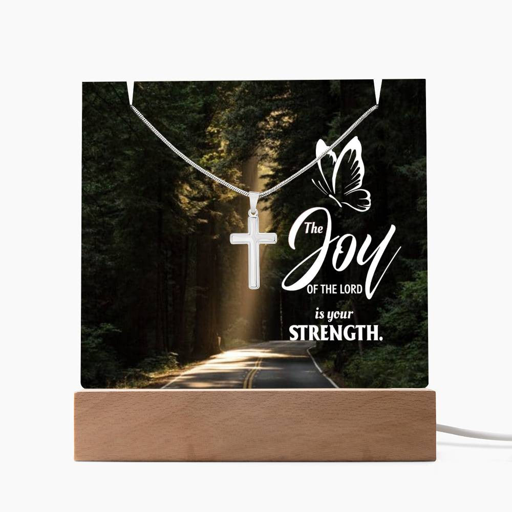 Joy of The Lord Religious Plaque & Cross Gift Set-[Heartfelt Family Gift]