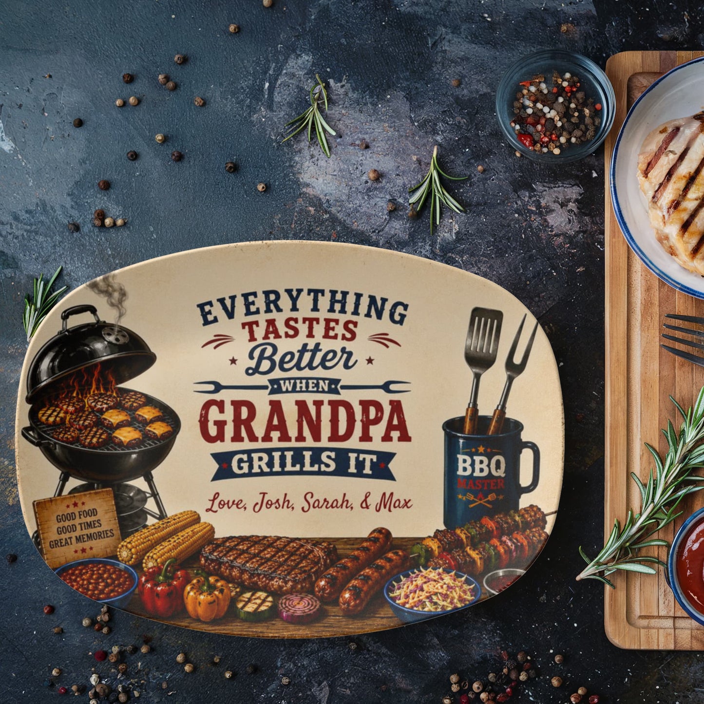 Everything Tastes Better When Dad Grills It BBQ Plate