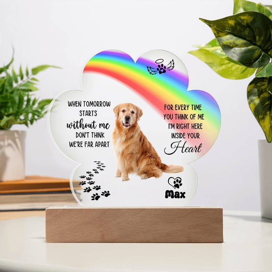 Dog Memorial Acrylic Paw Print Plaque-[Heartfelt Family Gift]