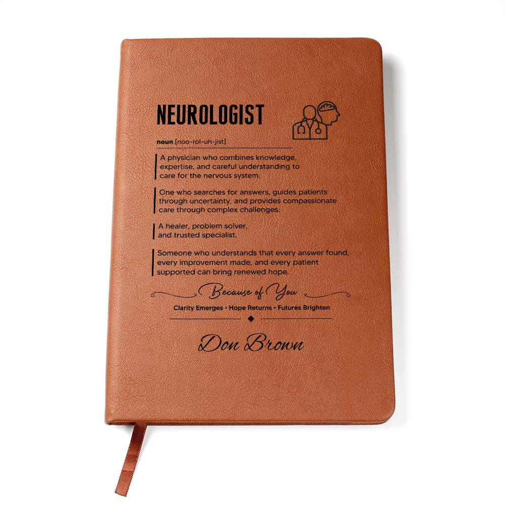 Leather Journal Gift for Neurologists, Custom Doctor Notebook, Personalized Medical Appreciation, Thank You Present For Doctor