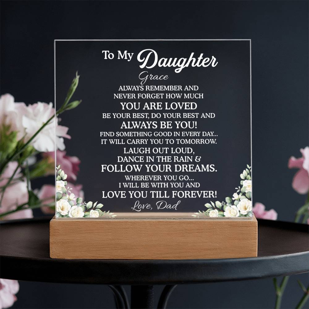 Daughter Light Up Acrylic Plaque