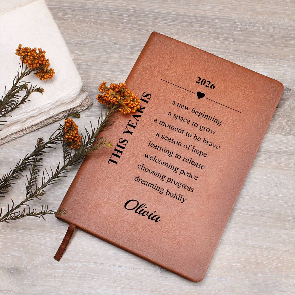 New Year Goals Leather Journal
