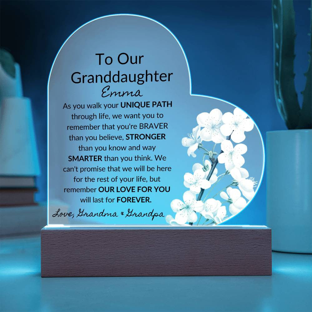 Granddaughter Acrylic Heart-[Heartfelt Family Gift]
