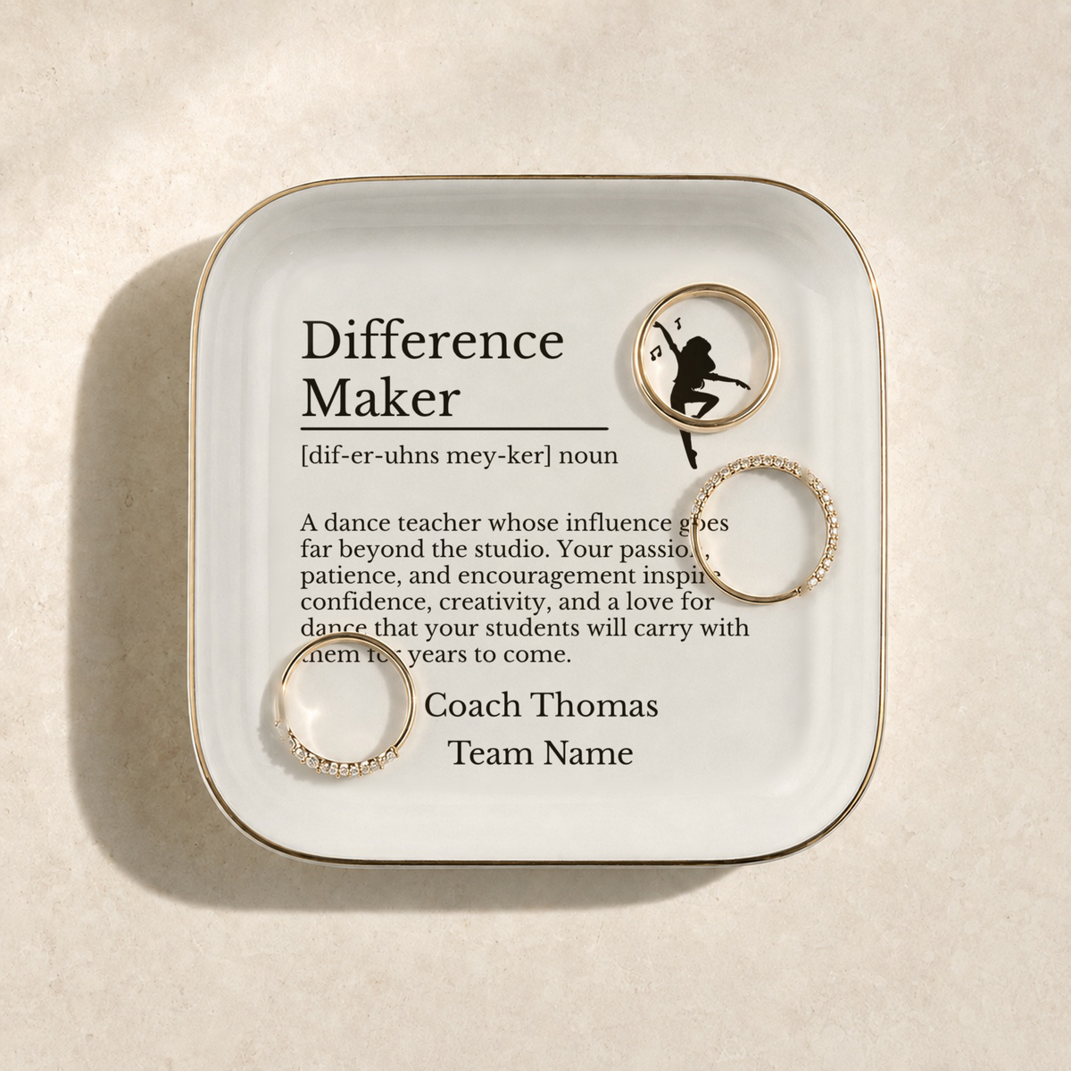 Dance Teacher Jewelry Dish Trinket Tray