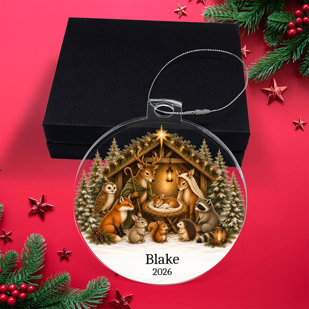 Babys 1st Christmas Animal Nativity Ornament