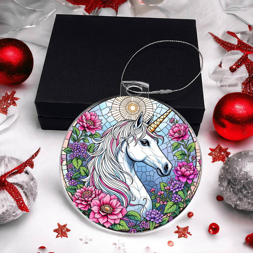 Unicorn Acrylic Christmas Ornament