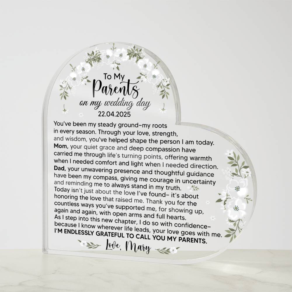To My Parents on My Wedding Day