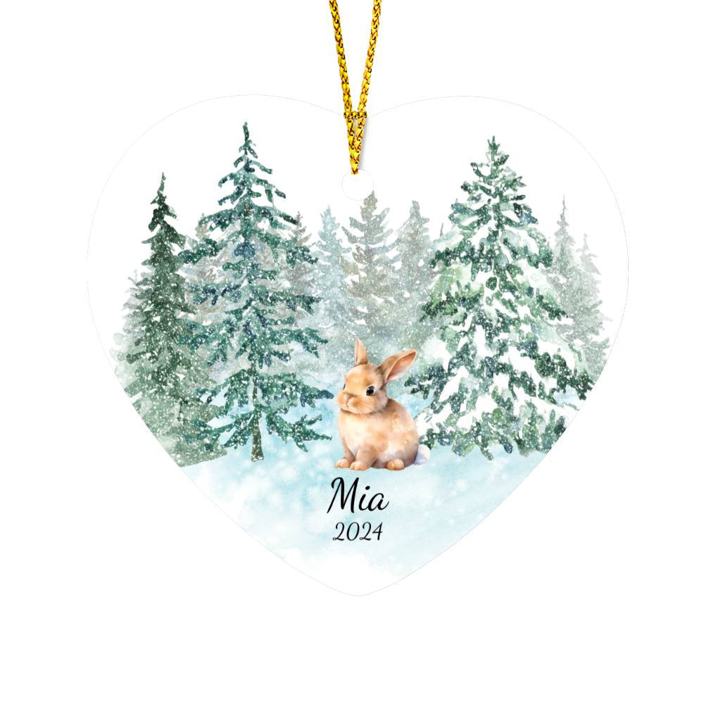 Bunny Woodland Heart Christmas Ornament for Kids-[Heartfelt Family Gift]