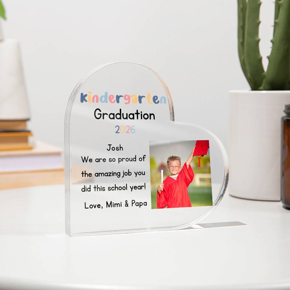 Personalized Kindergarten Graduation Heart Plaque Gift