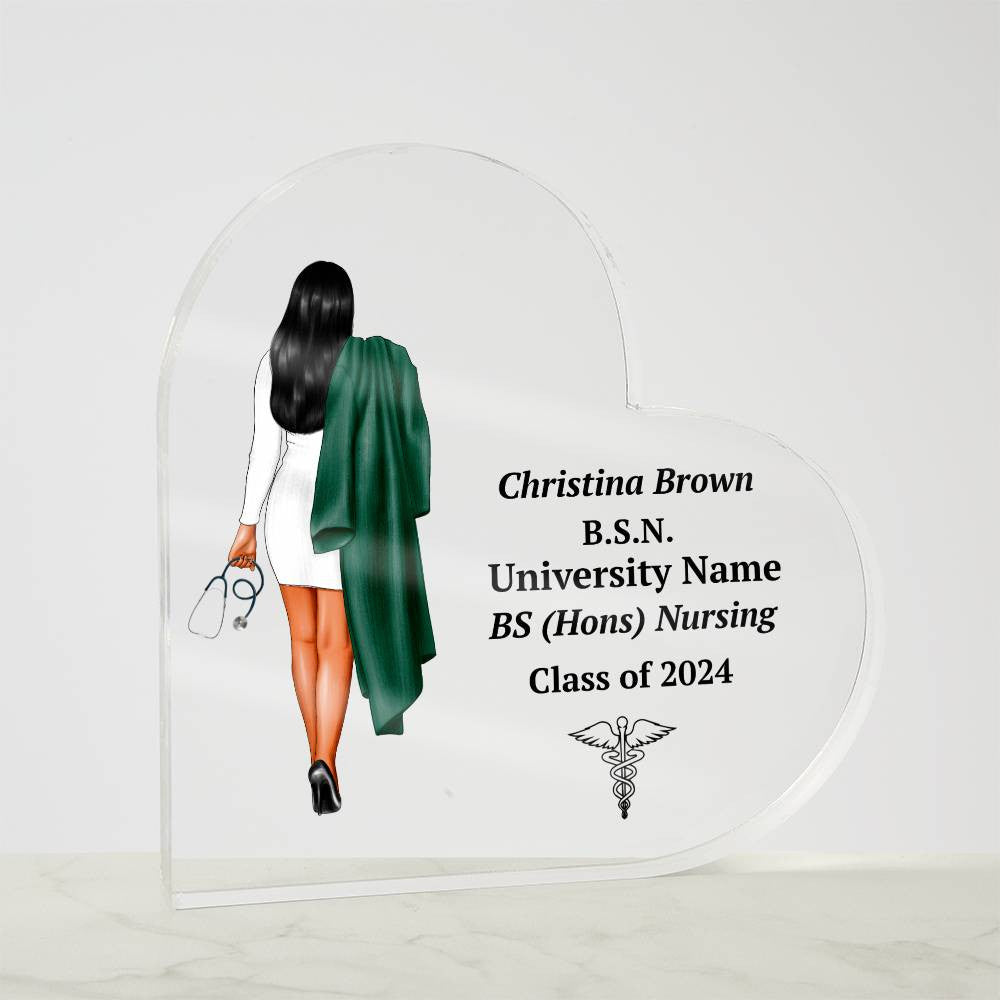 Nursing Graduation Heart Plaque Gift-[Heartfelt Family Gift]