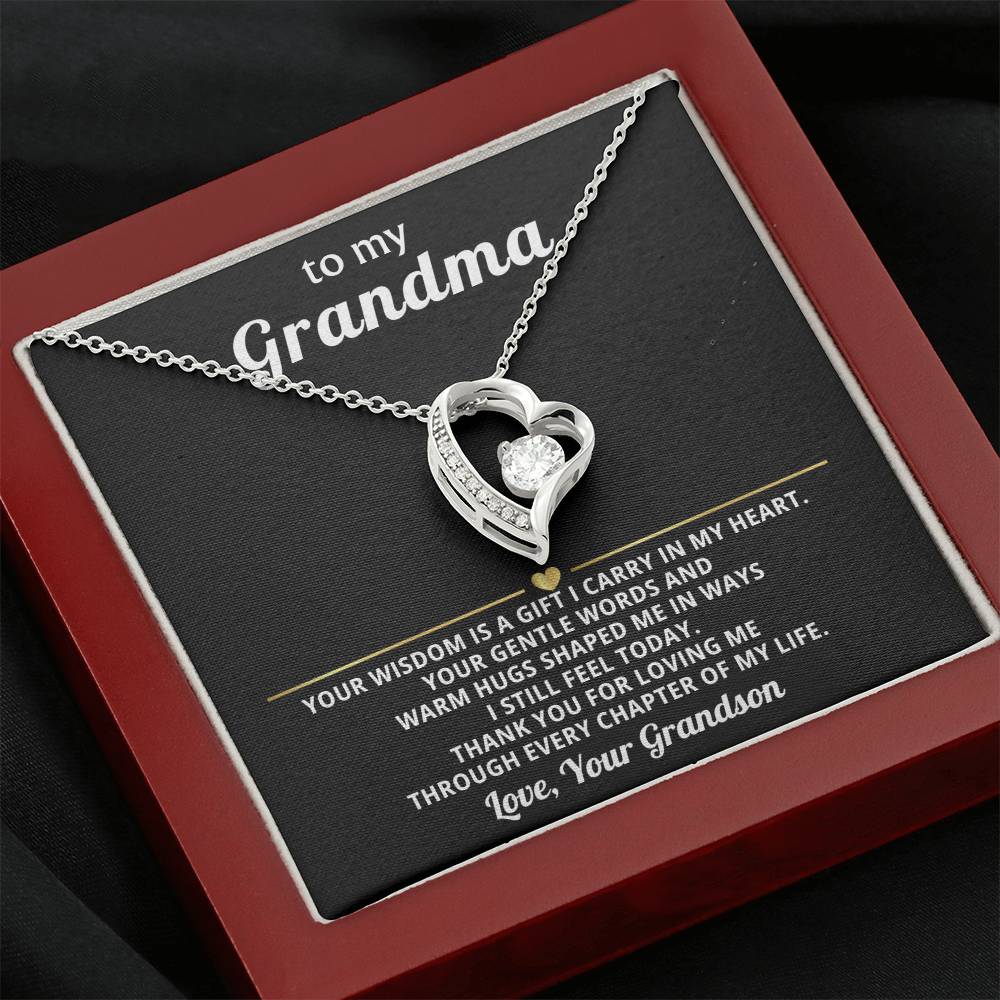 To My Grandma Necklace Gift from Granddaughter or Grandson