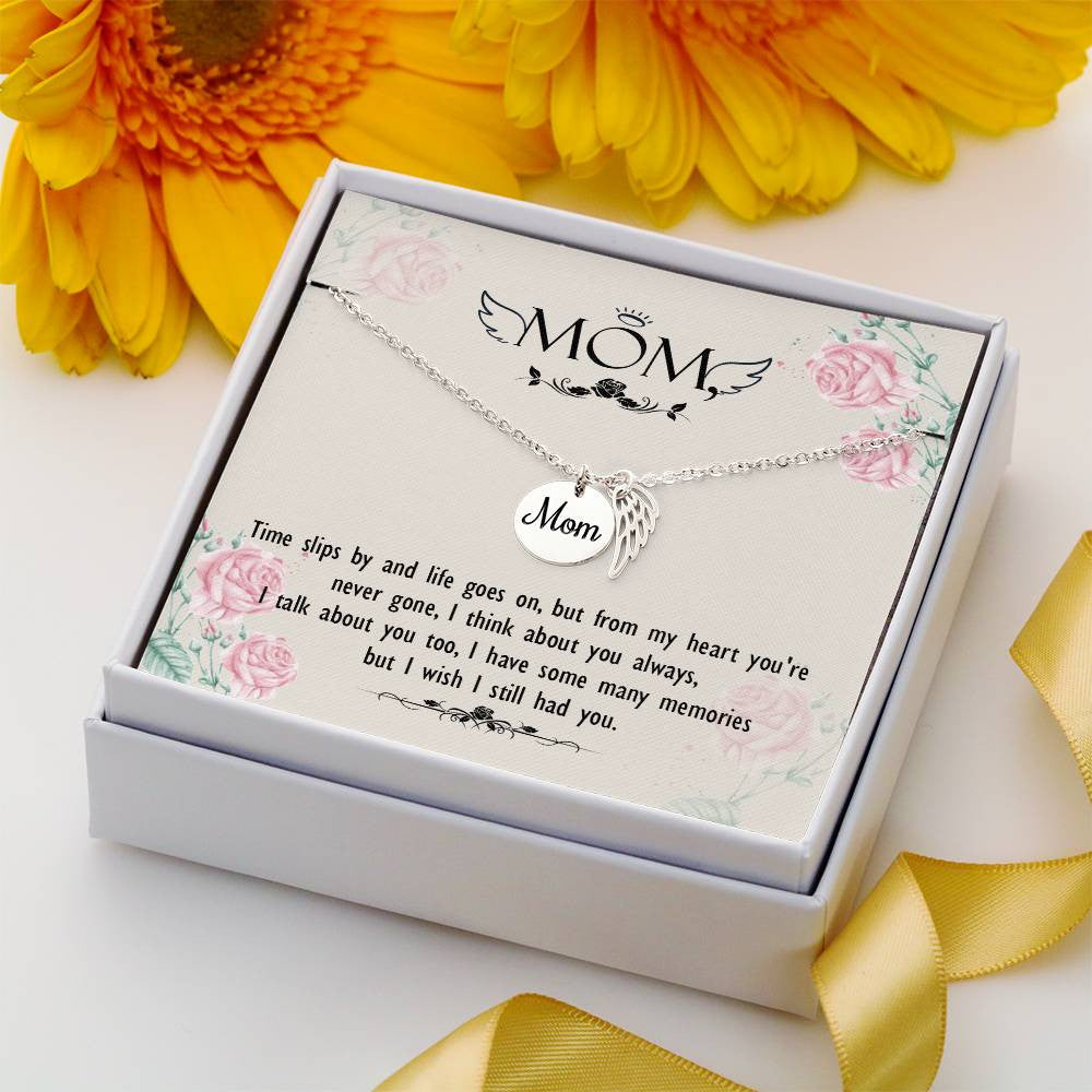 Time slips by(1) Mom Memorial Necklace-[Heartfelt Family Gift]