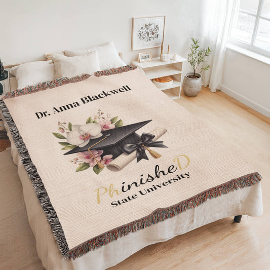 PHD Graduation Gift Blanket for Doctorate Degree