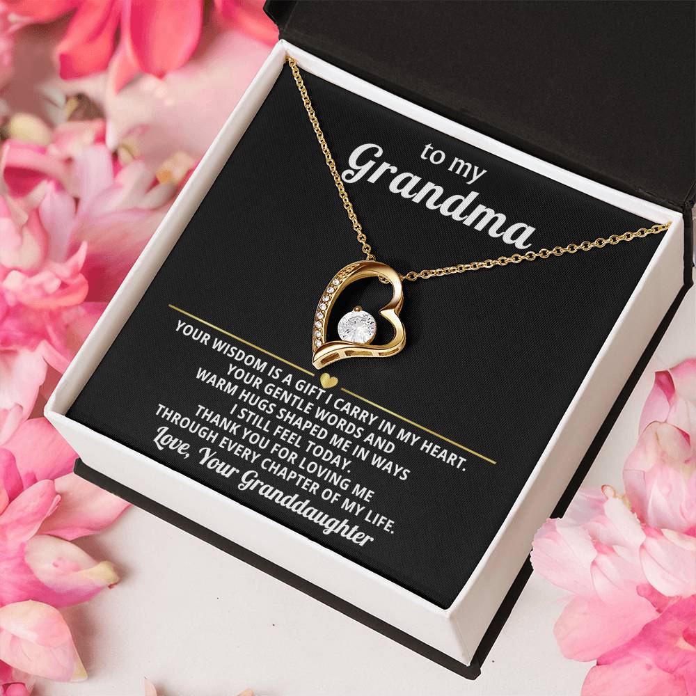 To My Grandma Necklace Gift from Granddaughter or Grandson
