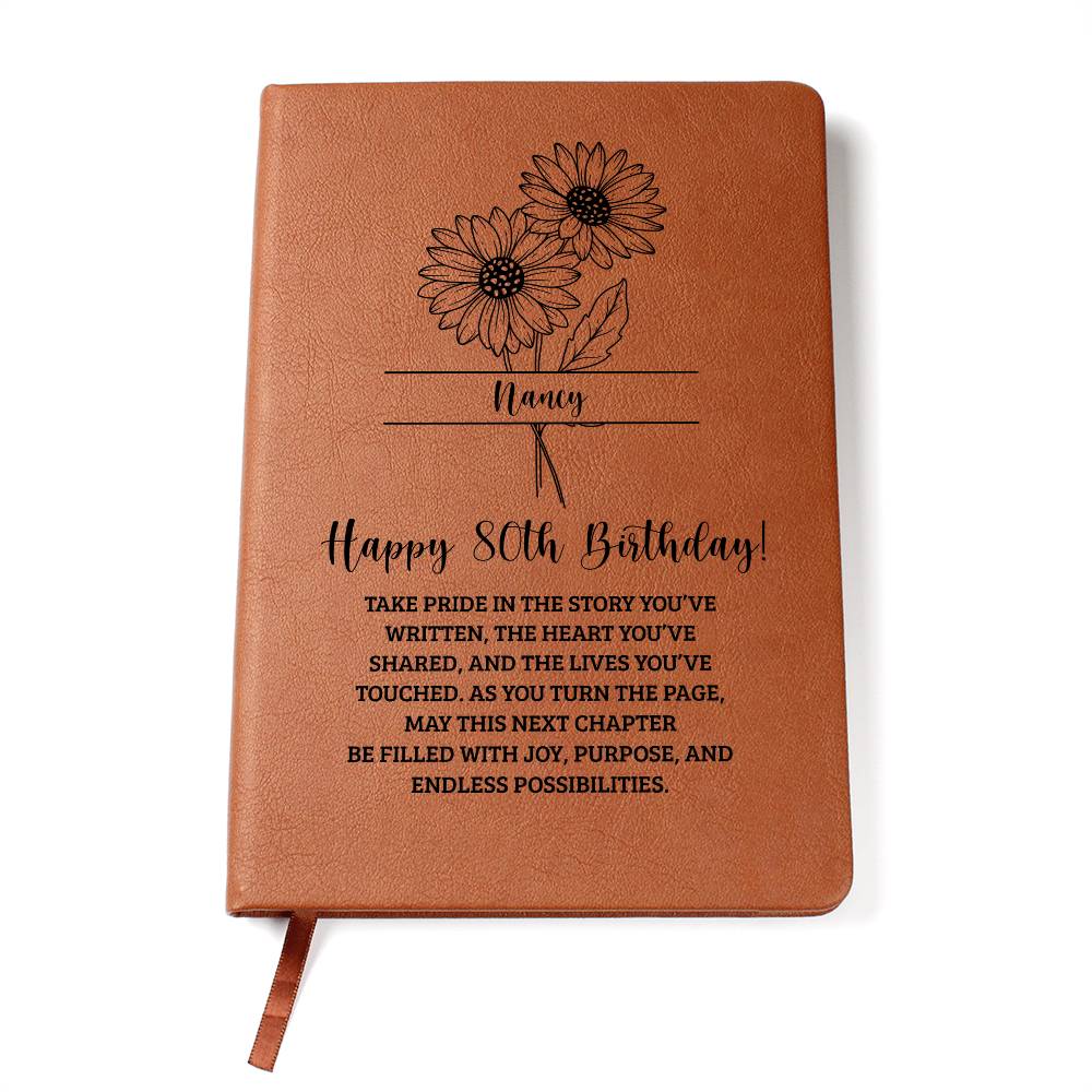 80th Birthday Birth Flower Journal