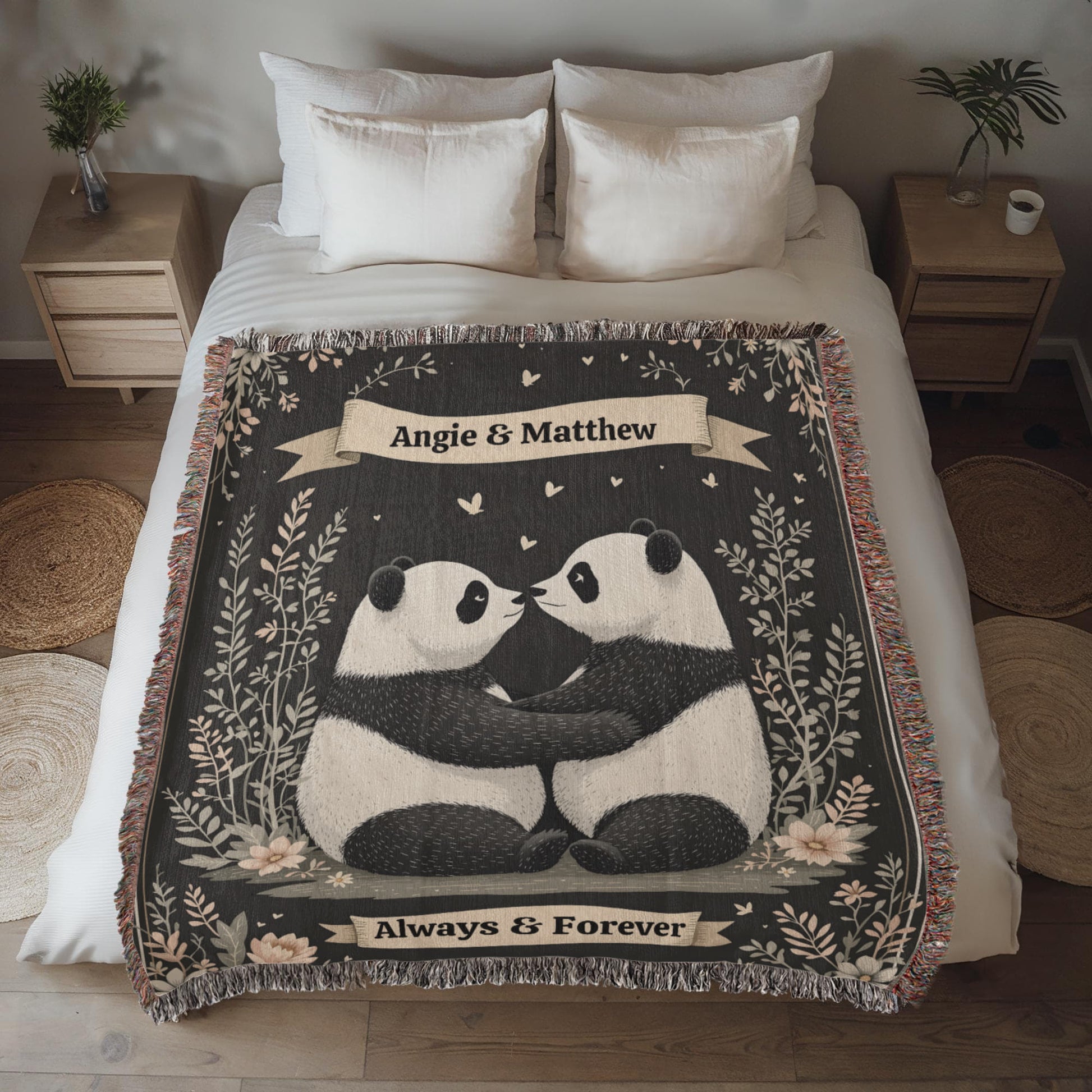 Panda Couple Cuddle Blanket for Valentines Day or Anniversary-[Heartfelt Family Gift]