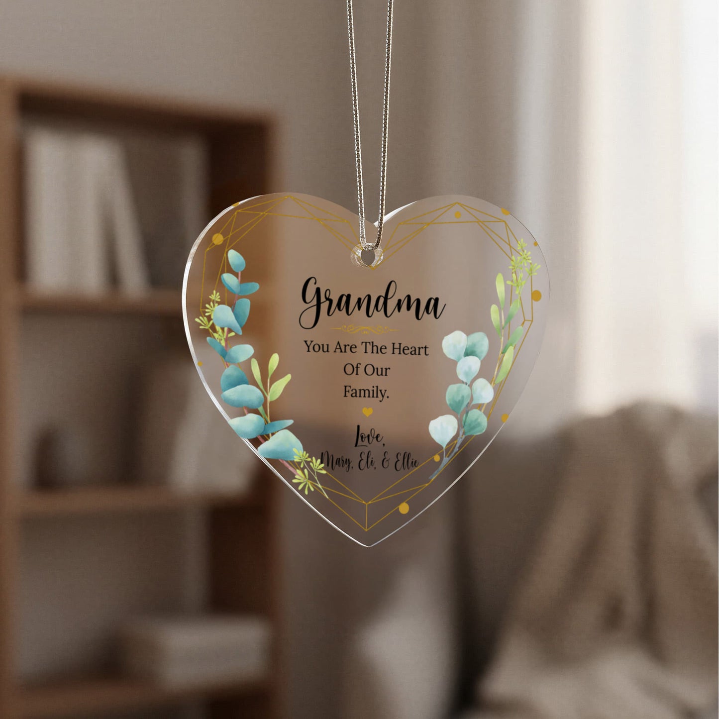Grandma Ceramic Heart Ornament