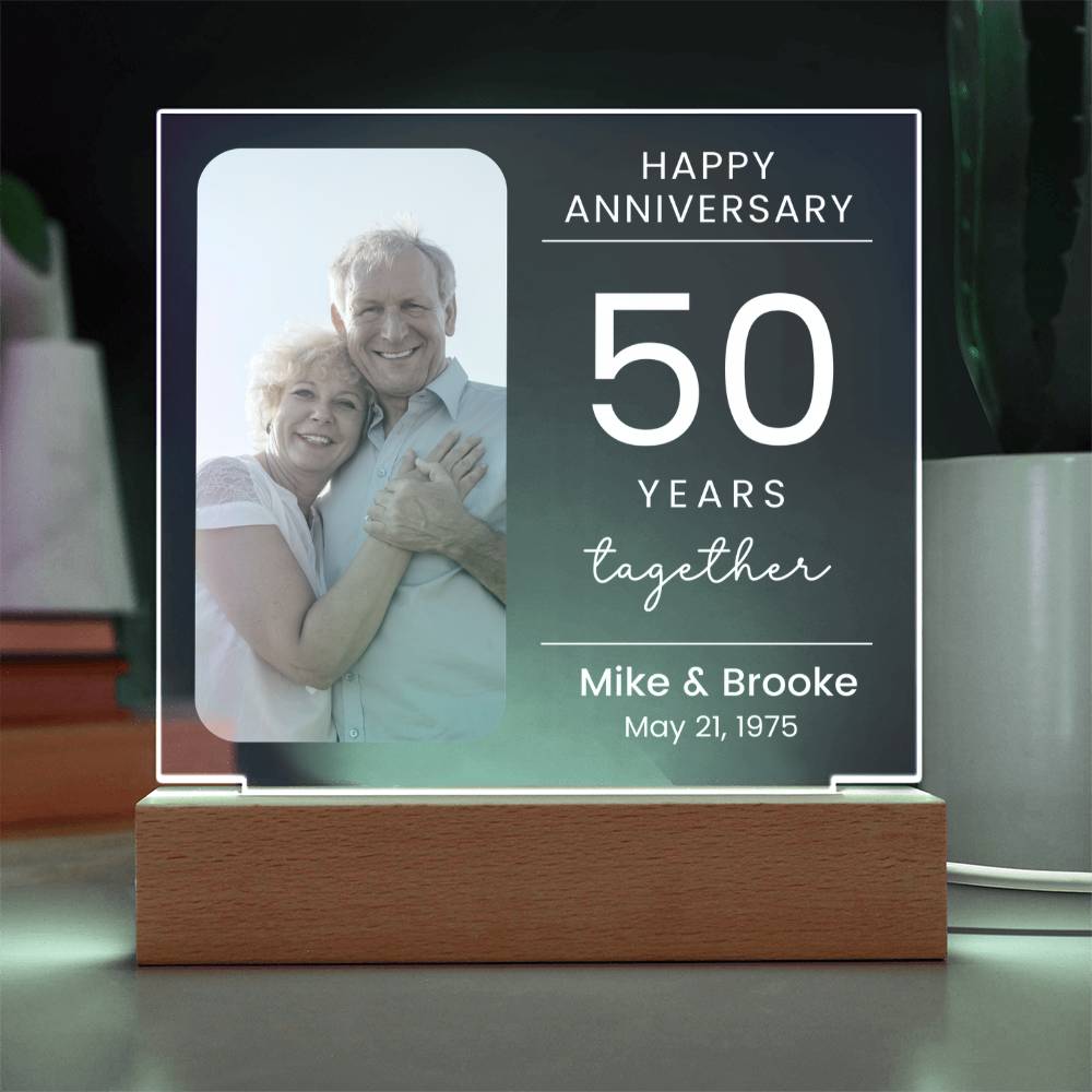 50th Wedding Anniversary Lighted Plaque